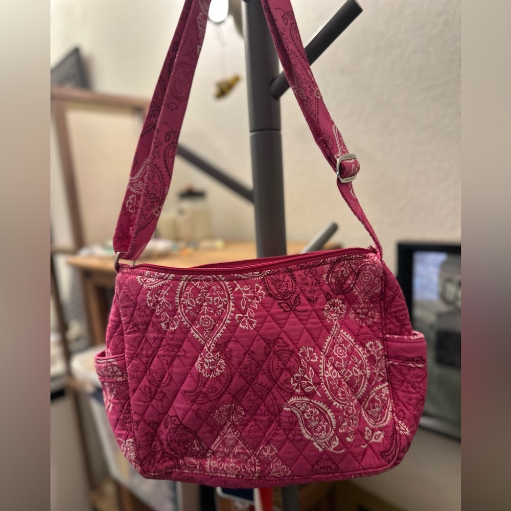 Vera Bradley Pink Paisley Quilted Shoulder Bag